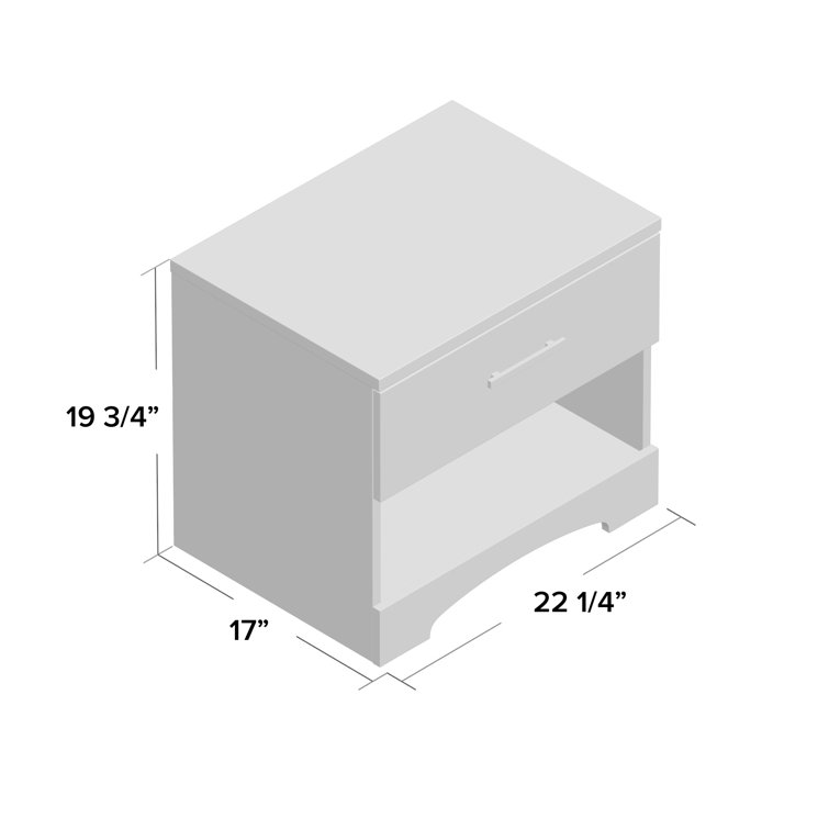 Gramercy Pure Black Modern 1-Drawer Nightstand with Open Shelf