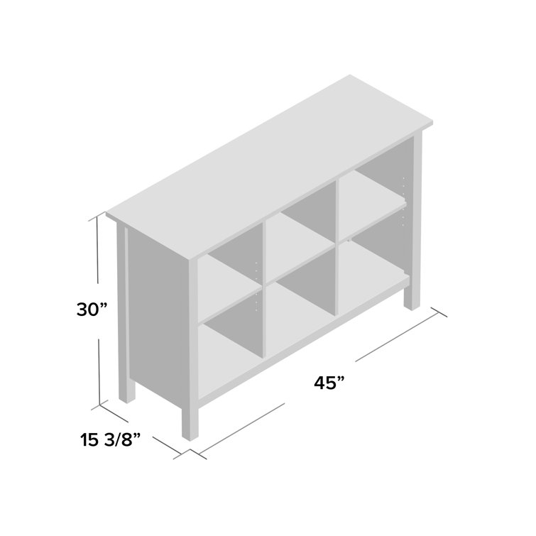 Broadview Pure White 6-Cube Wooden Adjustable Bookcase