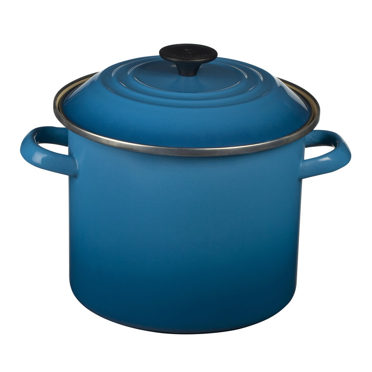 Marseille Blue 8-Quart Enamel Carbon Steel Stockpot