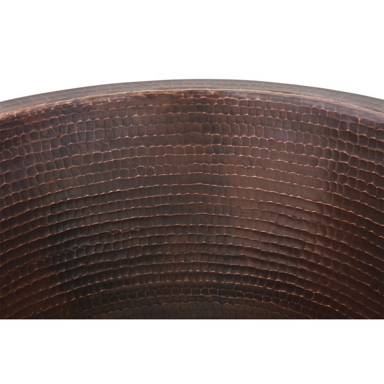 14" Round Hammered Copper Bar Sink in Oil Rubbed Bronze Finish