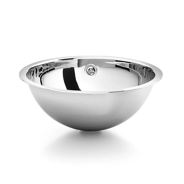 Elegant Undermount 17'' Stainless Steel Circular Bathroom Vessel