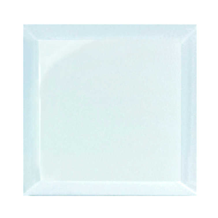 Frosted Elegance 8" x 8" Glossy Blue Glass Beveled Wall Tile