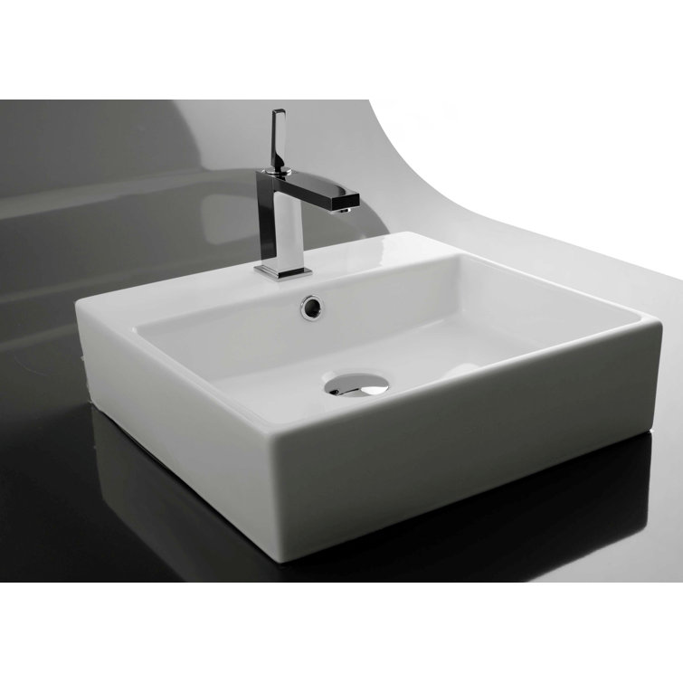 Unlimited 18.3'' Glossy White Ceramic Wall-Mount Bathroom Sink