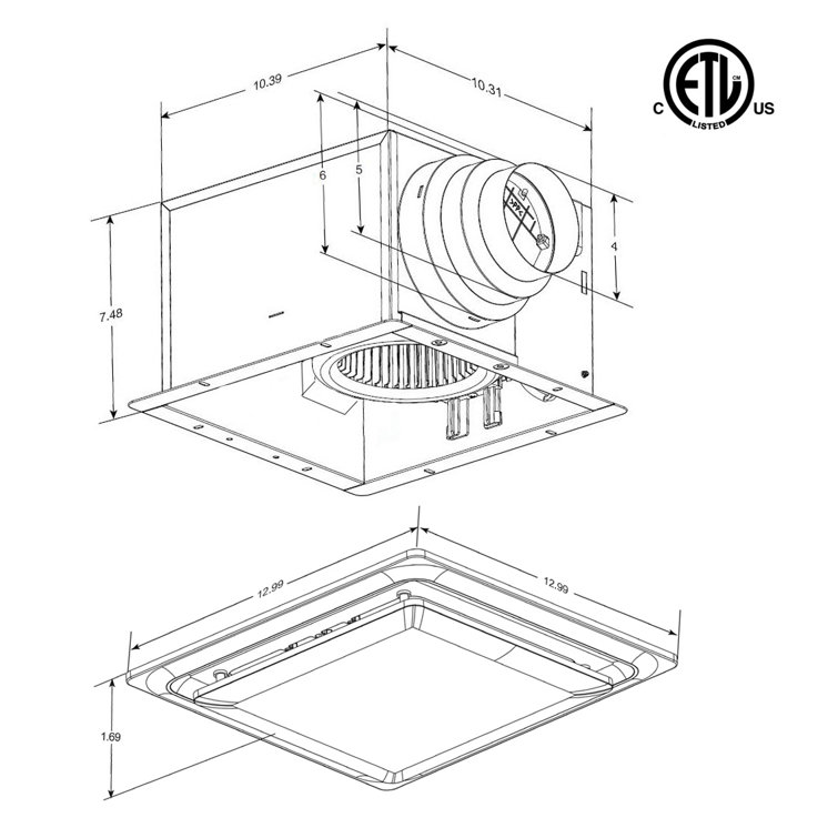 Satin Nickel 80 CFM Energy Star Bathroom Fan