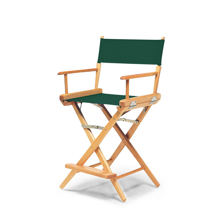Red Canvas and Varnished Wood Folding Director Chair