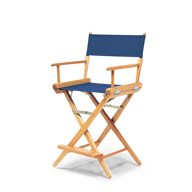 Red Canvas and Varnished Wood Folding Director Chair