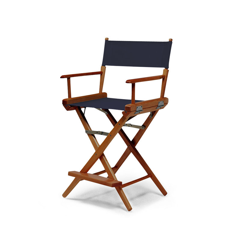 Varnish Finish Navy Fabric Folding Director Chair