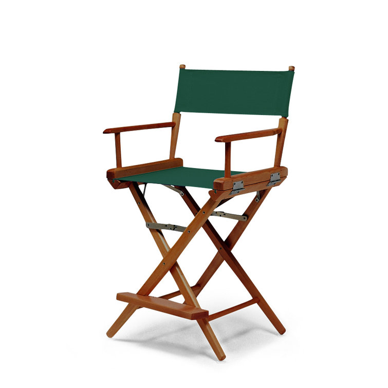Red Canvas and Varnished Wood Folding Director Chair