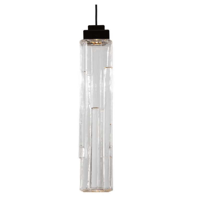Matte Black Glass Mini Drum LED Pendant Light