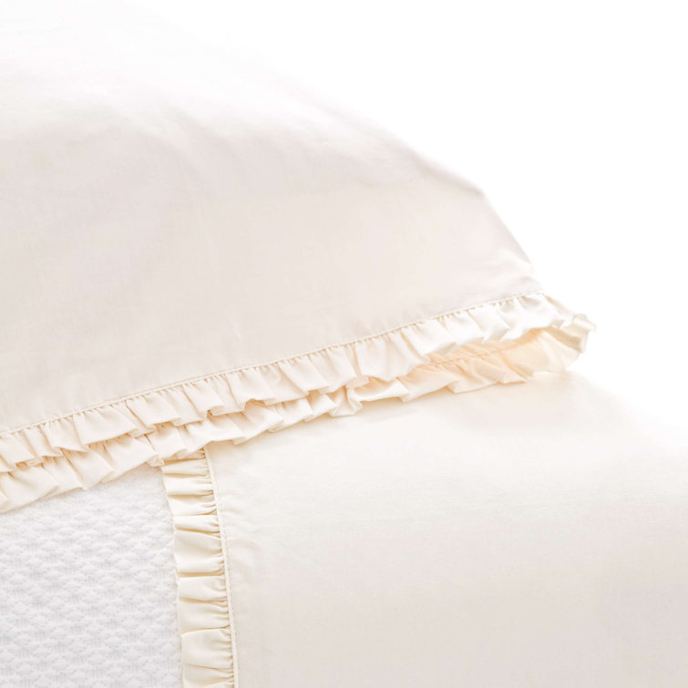 Classic Ruffle White Cotton Standard Pillowcases (Pair)