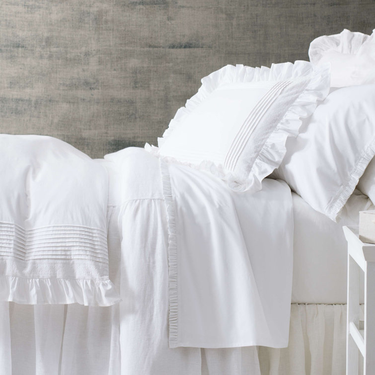Classic Ruffle White Cotton Standard Pillowcases (Pair)