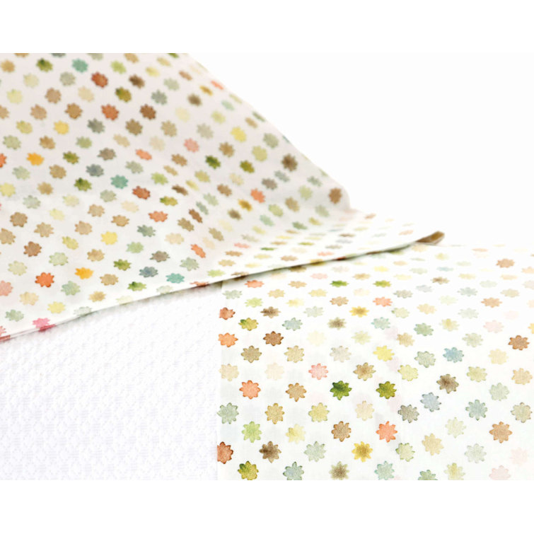 Standard Soft-White Cotton Pillowcases with Multicolor Dots