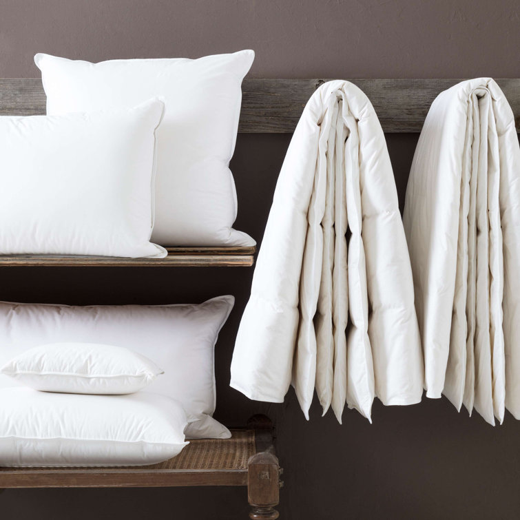 Queen Size White Organic Cotton Feather Down Pillow