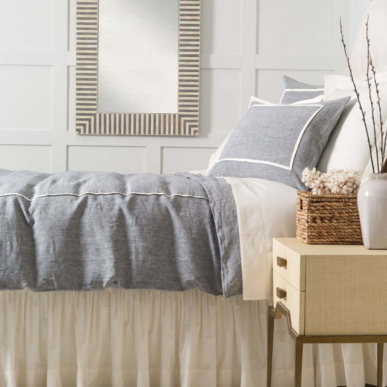 Ivory Cotton King Bed Skirt with Split Corners