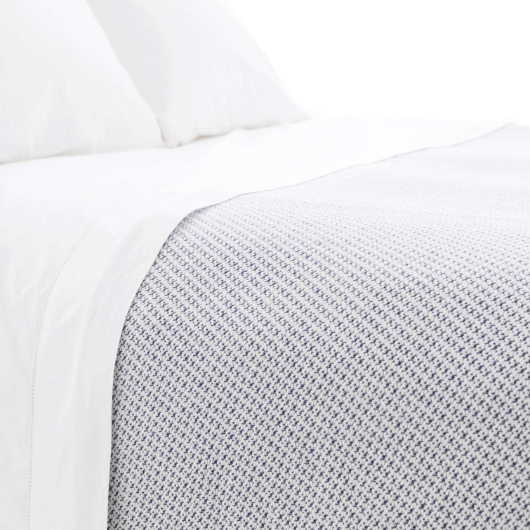 King Size Blue Knitted Cotton Fleece Blanket