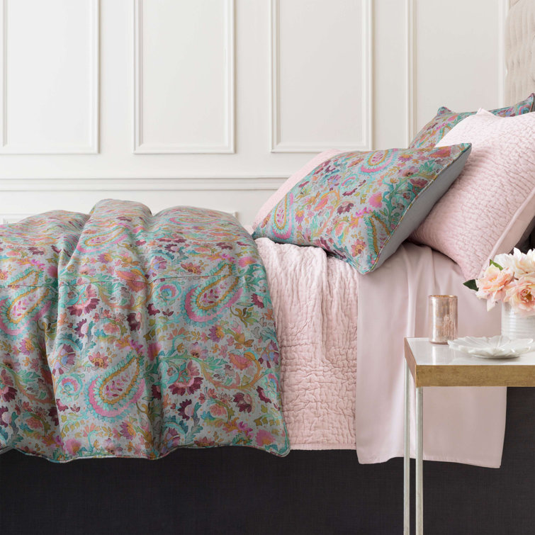 Slipper Pink Velvet Quilted Standard Sham