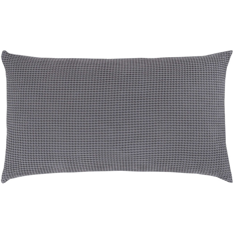 Gray Cotton Waffle Weave King Sham with Zipper Closure