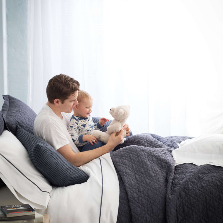 Linen White Reversible Cotton Full/Queen Quilt Set