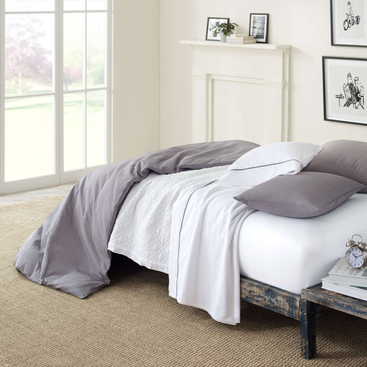 Linen White Reversible Cotton Full/Queen Quilt Set