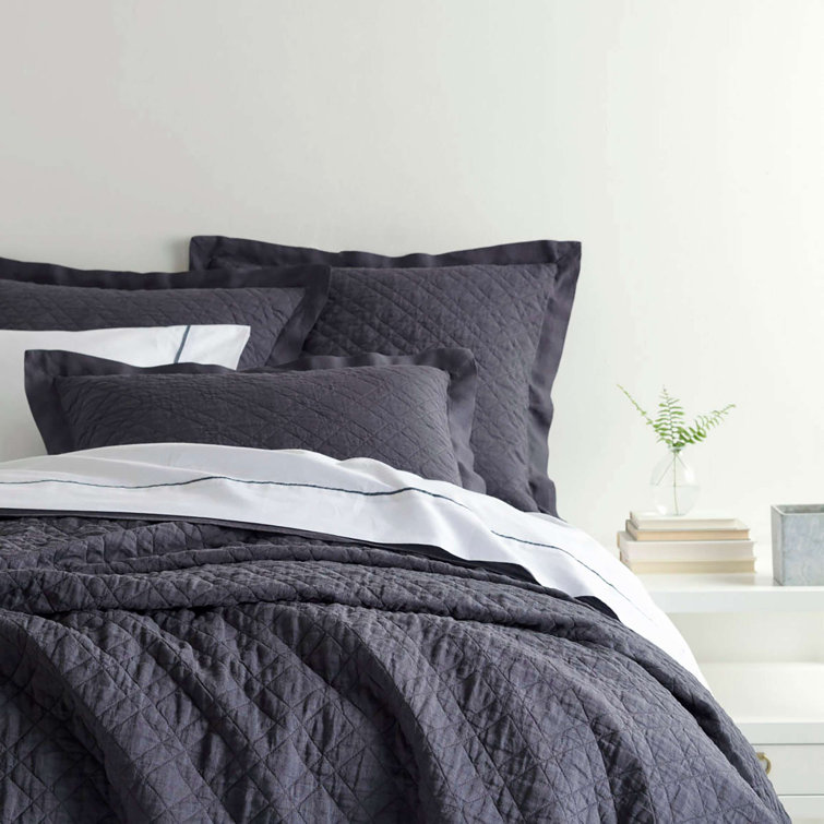 Linen White Reversible Cotton Full/Queen Quilt Set