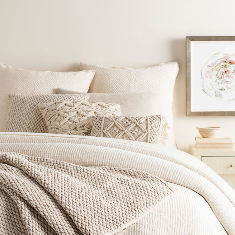 Alabaster King Size Cotton Woven Throw Blanket with Fringe