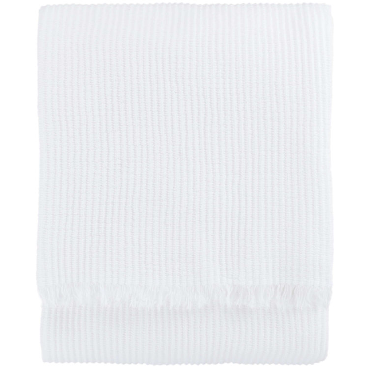 Hoyt White Cotton King Size Woven Throw Blanket