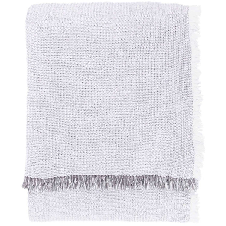Hoyt White Cotton King Size Woven Throw Blanket