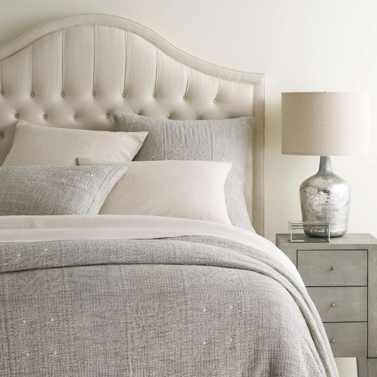 Elsa Grey Cotton Euro Sham with Nordic Folkstitch