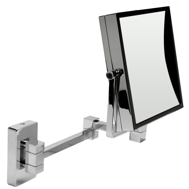 Polished Chrome 8" Square Wall-Mounted Dual Magnification Mirror
