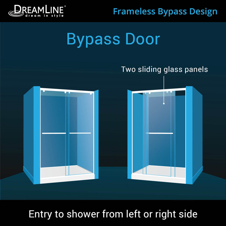 Charisma 60" x 78.75" Frameless Clear Glass Sliding Shower Kit with Brushed Nickel Hardware
