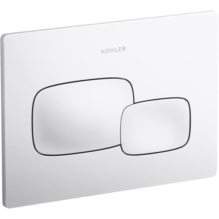 White Dual-Flush Wall Actuator Plate for In-Wall Tanks