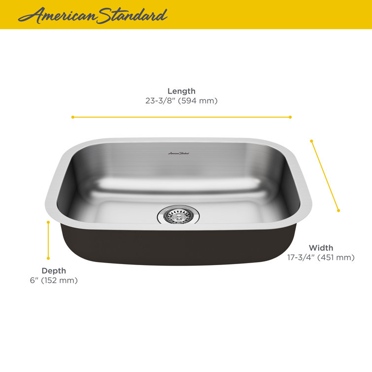 Portsmouth 23" Stainless Steel Single Bowl Drop-in Kitchen Sink