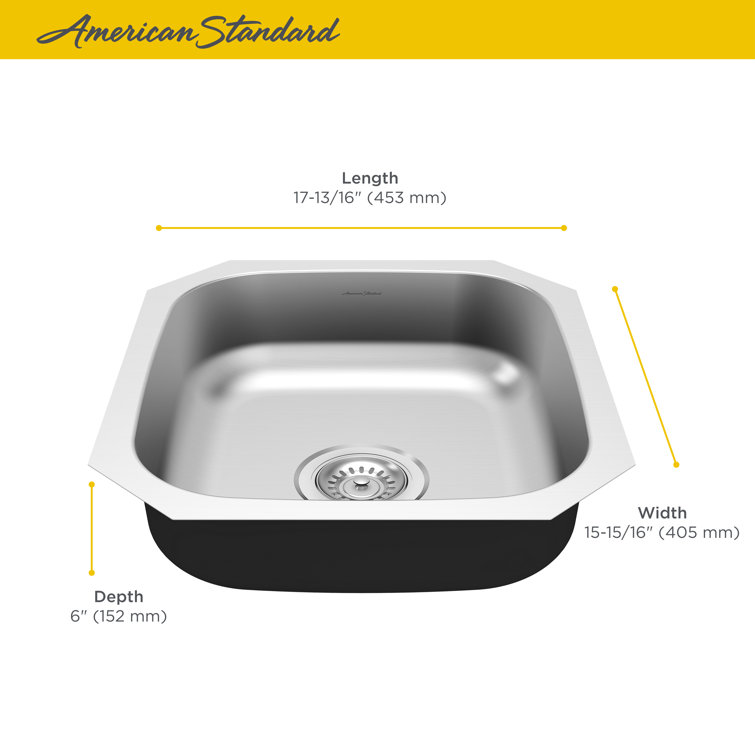 Portsmouth 18" Stainless Steel Single Bowl Drop-In Farmhouse Sink