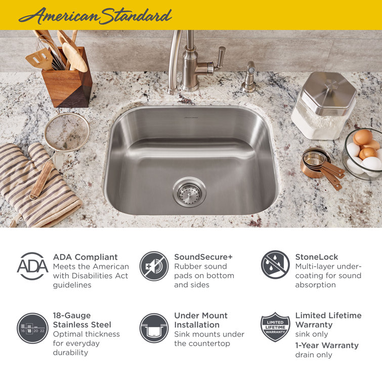 Portsmouth 18" Stainless Steel Single Bowl Drop-In Farmhouse Sink