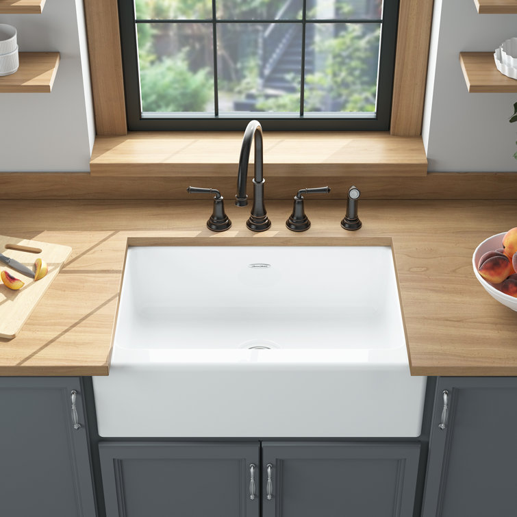 Delancey 30'' Brilliant White Cast Iron Farmhouse Kitchen Sink