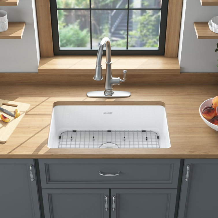 Delancey 30'' White Cast Iron Drop-In Farmhouse Sink