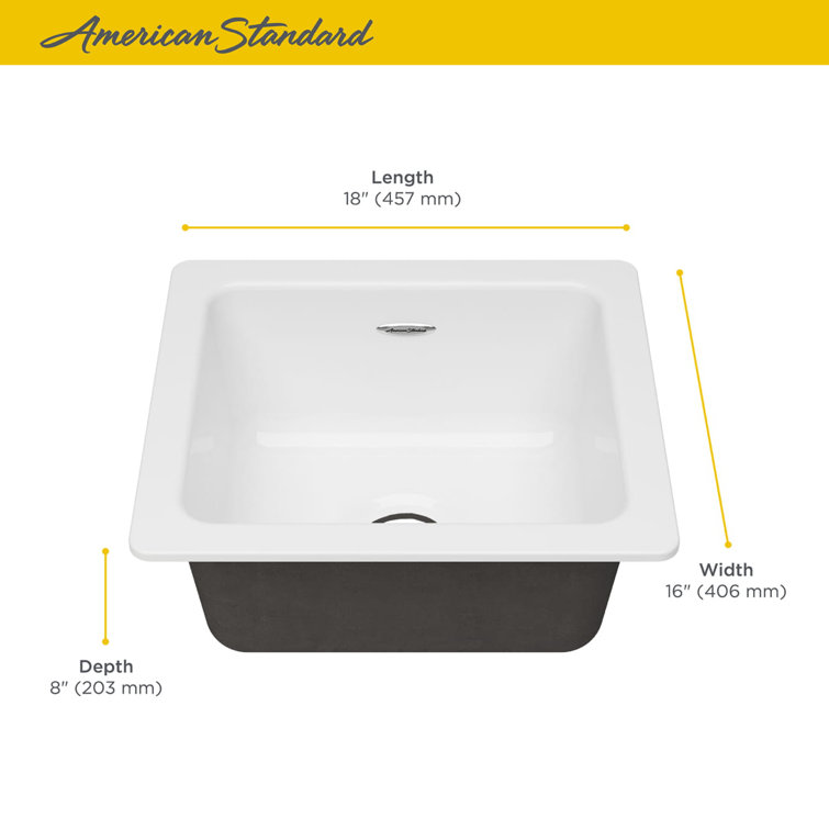 Delancey 18'' White Cast Iron Drop-In Kitchen Sink