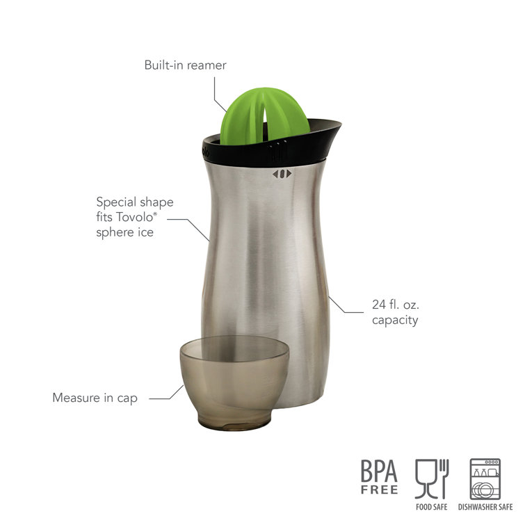 Stainless Steel Cocktail Shaker with Built-In Citrus Reamer