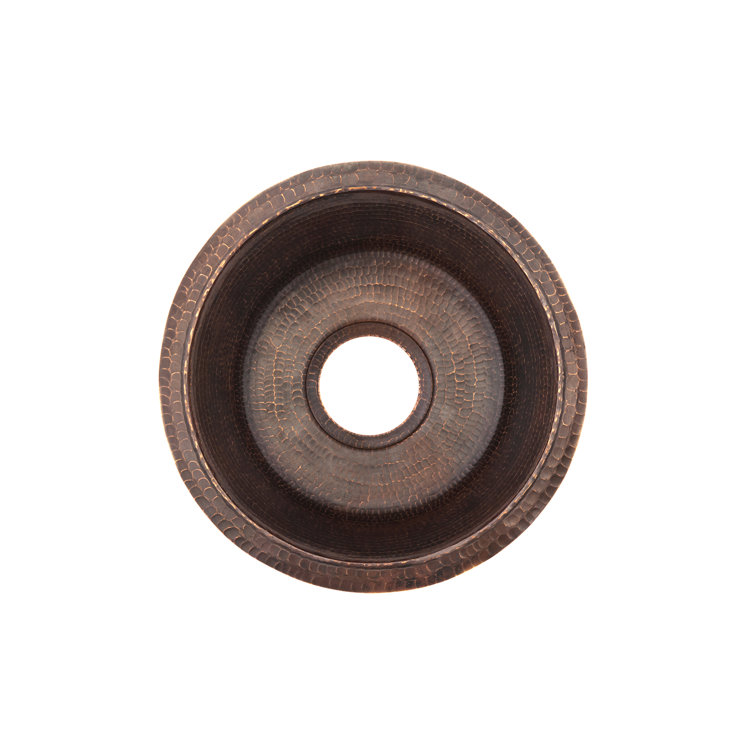 16" Round Hammered Copper Prep Sink with Oil Rubbed Bronze Finish