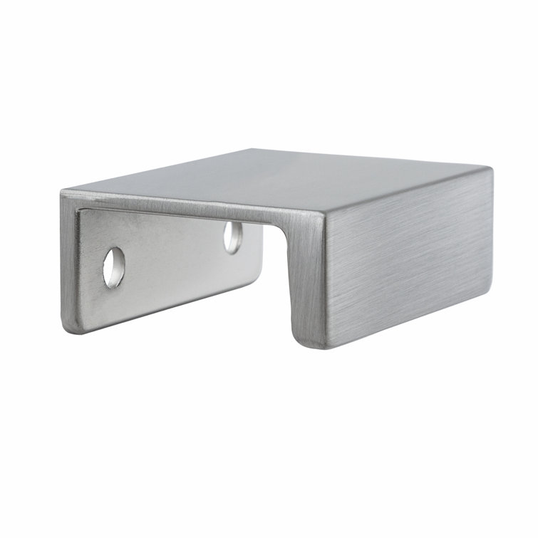 Satin Nickel 1 1/4" Modern Finger Pull with Mounting Hardware