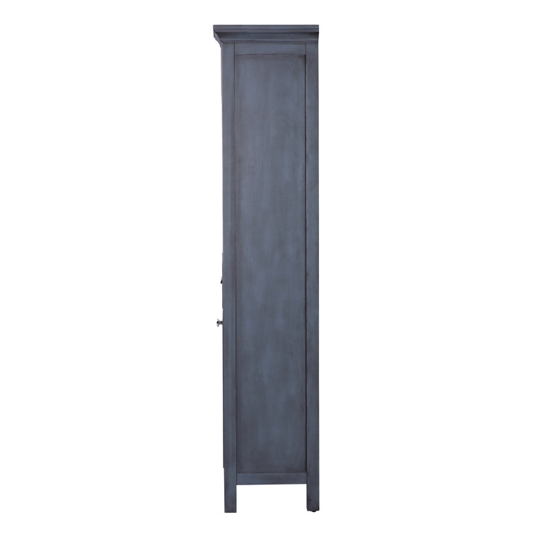 Brantley Harbor Blue Wood Freestanding Cabinet with Adjustable Shelving