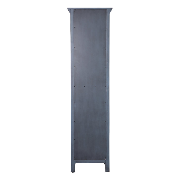 Brantley Harbor Blue Wood Freestanding Cabinet with Adjustable Shelving