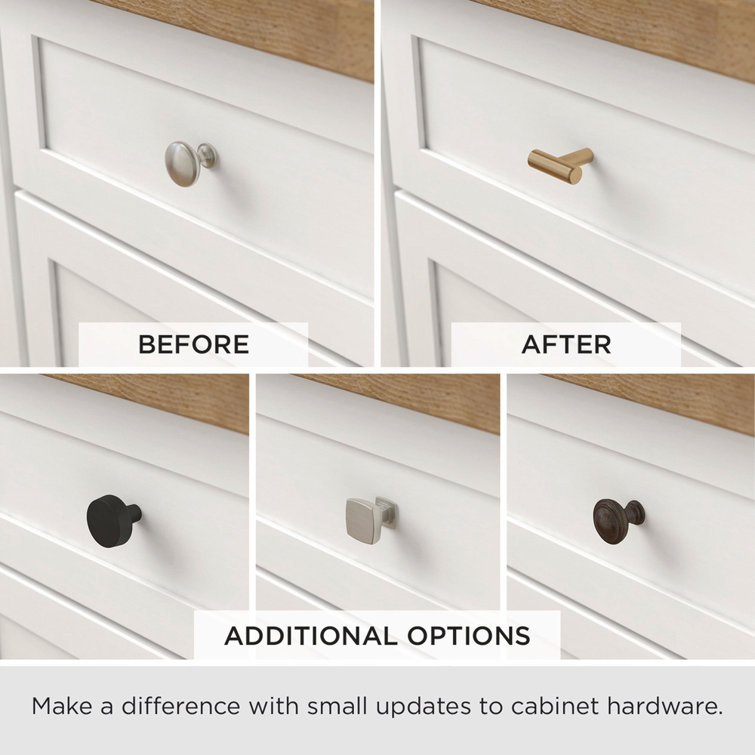 Matte Black Round Modern Brass Knob with Mounting Hardware