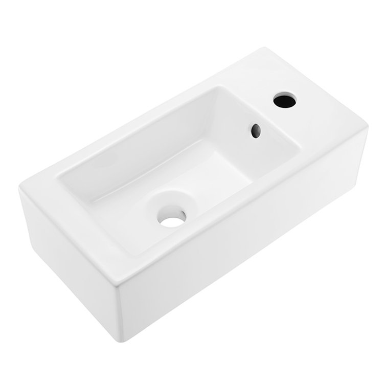 Voltaire 19.5 x 10 White Ceramic Wall-Mount Sink