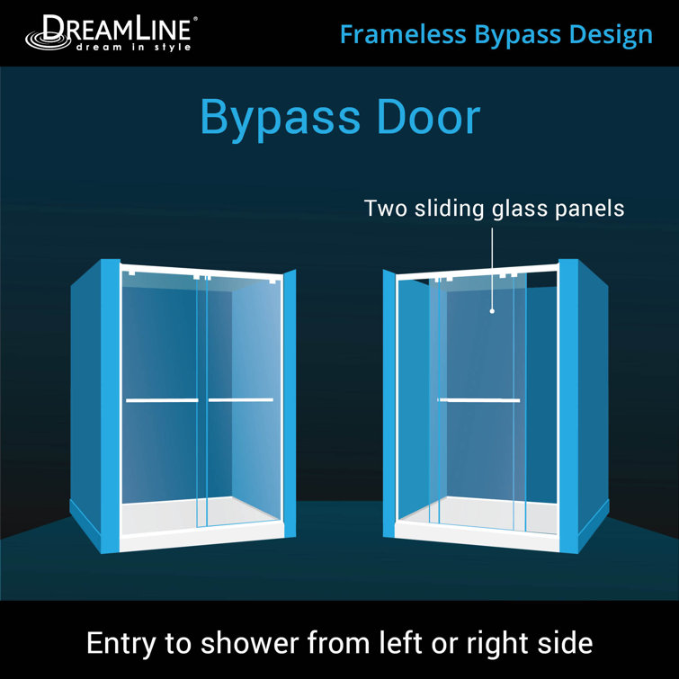 Encore 48" x 32" Black Semi-Frameless Rectangular Shower Enclosure
