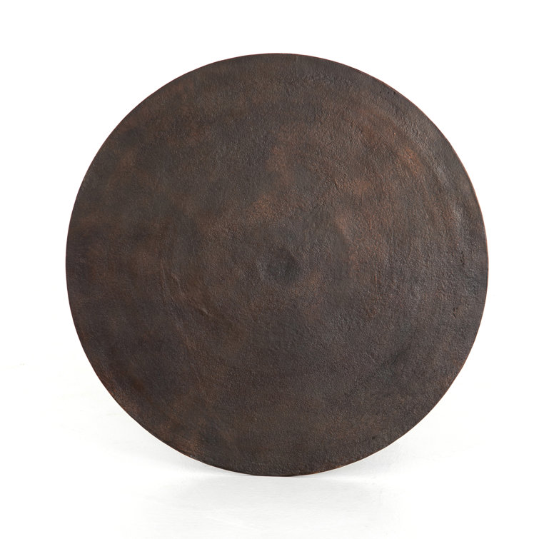 Antique Rust Round Aluminum Bar Height Table