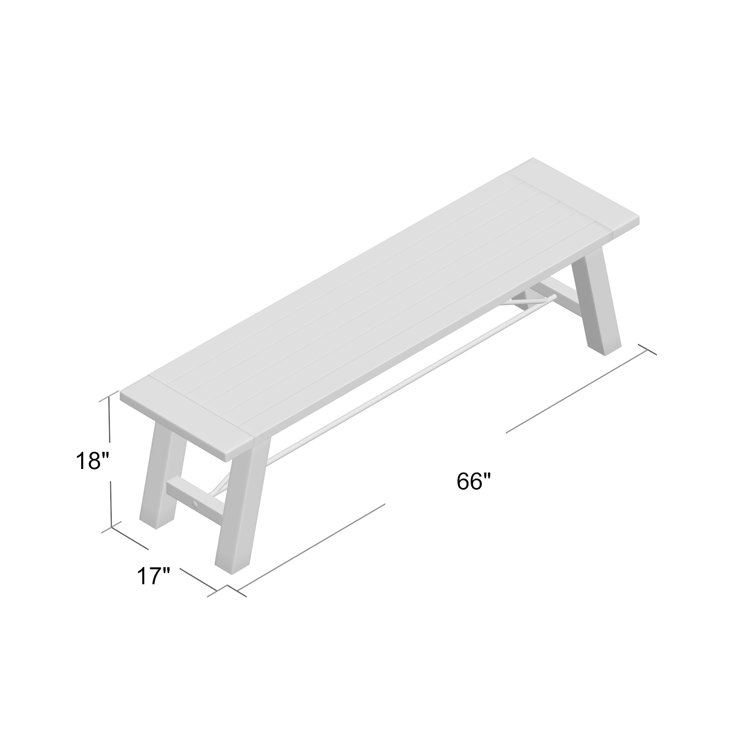 Natural Acacia Wood Dining Bench with Chunky Legs