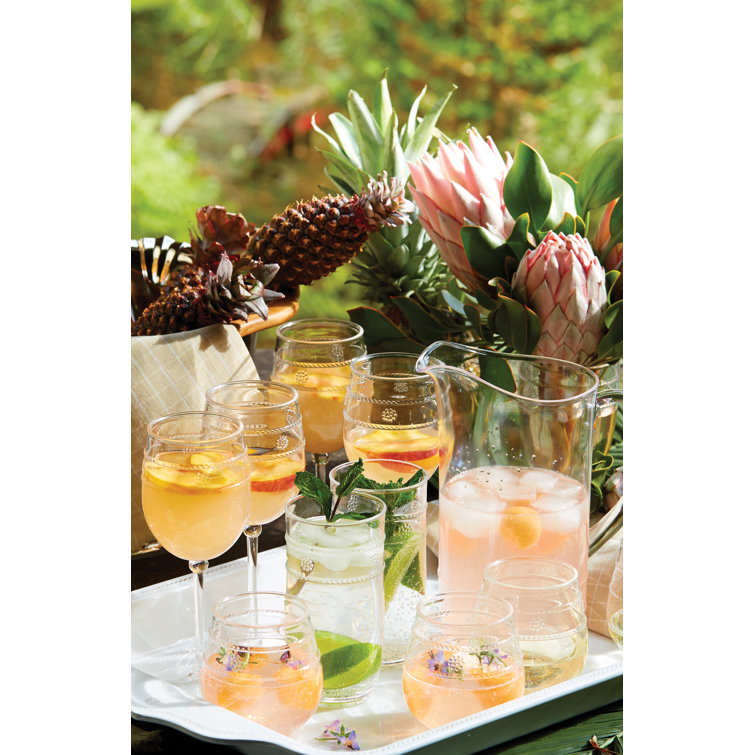 Isabella 14 oz Clear Acrylic Wine Glass with Twisted Cord Trim