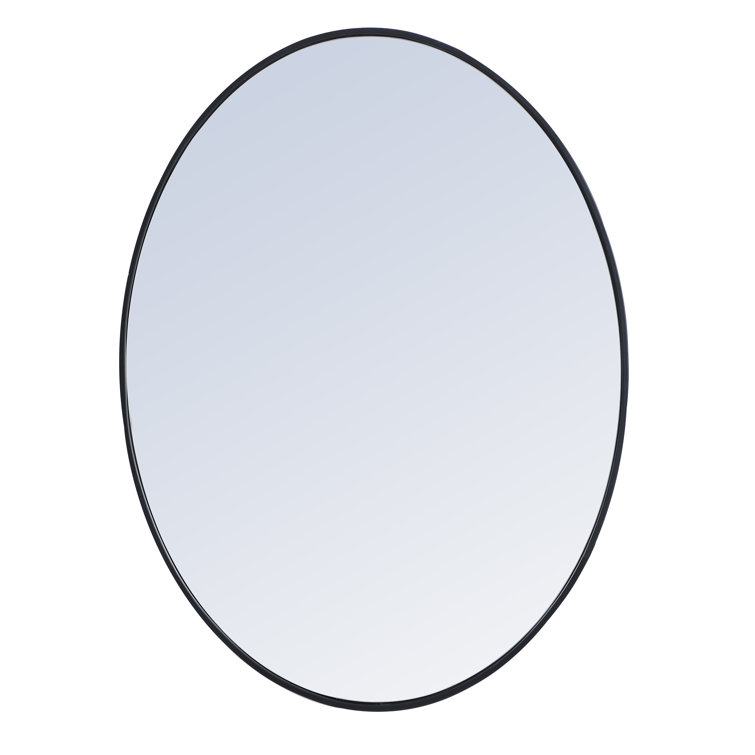 40-Inch Black Oval Metal Frame Mirror