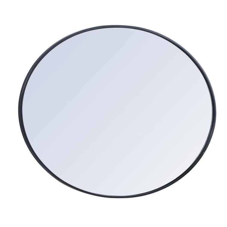 40-Inch Black Oval Metal Frame Mirror